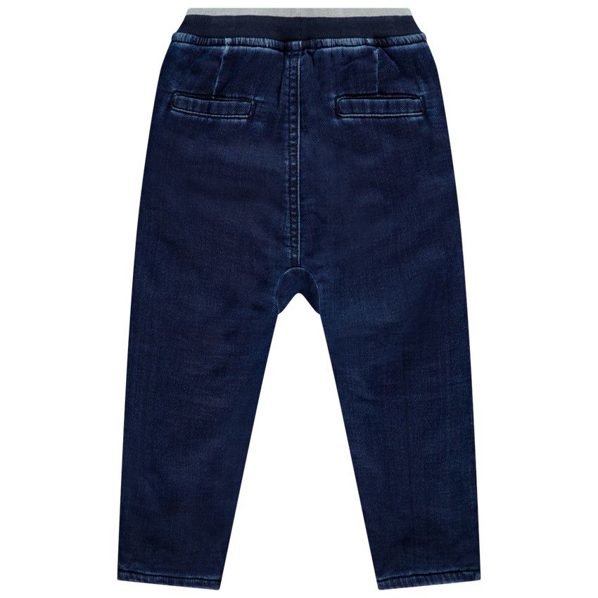 Jean effet délavé doublé micropolaire pour bébé garçon - Bleu moyen