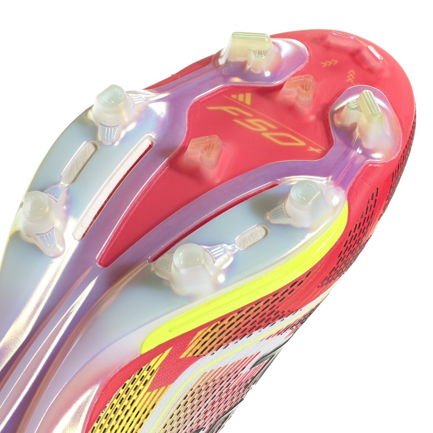 Adidas F50+ Gras Voetbalschoenen (FG) Wit Rood Zwart Geel