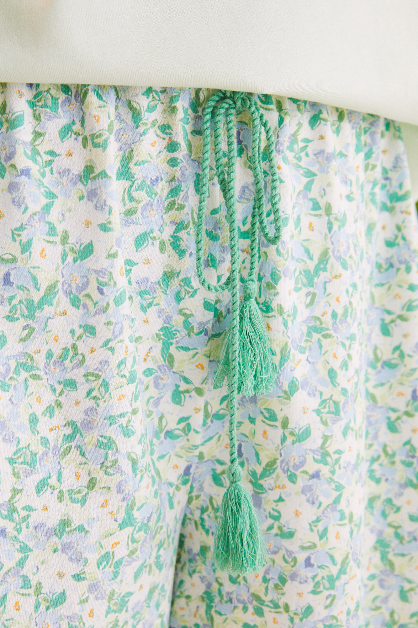 Pijama curto, 100% algodão, estampa floral verde - verde