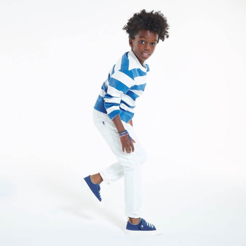 Pantalon slim en toile uni blanc garçon