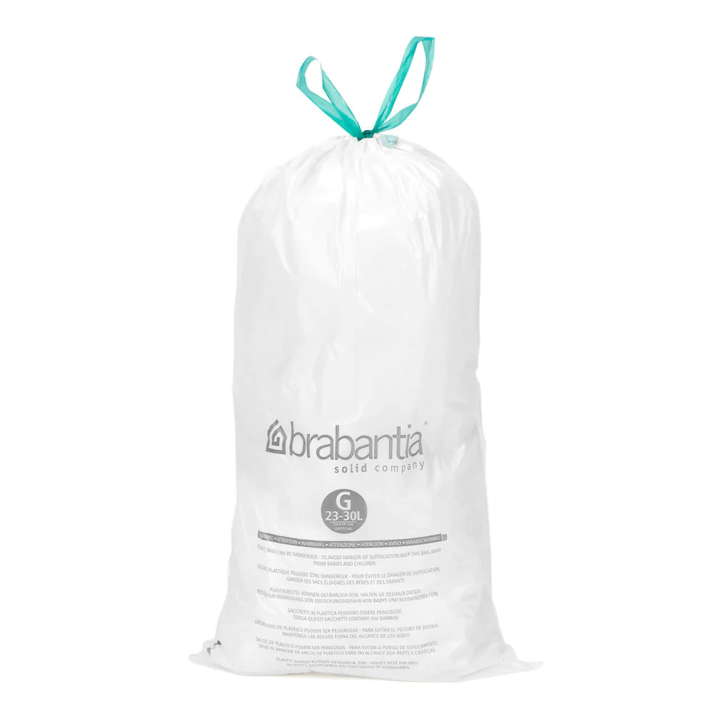 Rouleau 20 sacs poubelles 30 l blanc Code G Brabantia