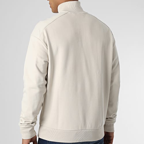 Sweat Col Zippé Cotton Comfort Quarter Zip 0627 Beige