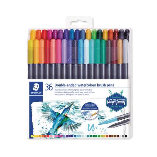 STAEDTLER® 3001 Doppelfasermaler mit Pinselspitze Sets