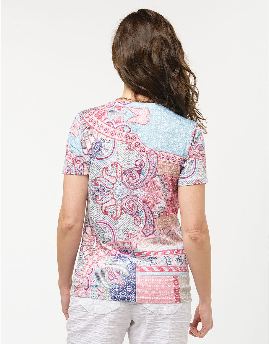 T-shirt bleu imprimé