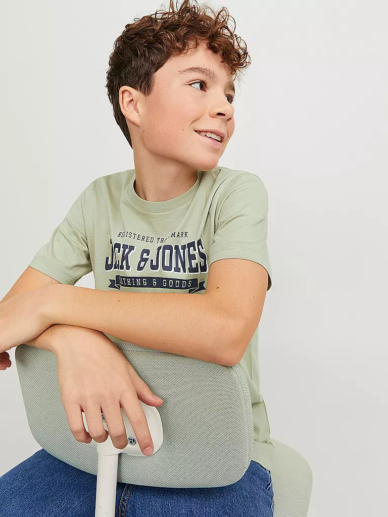 JACK & JONES Jungen T-Shirt JJELOGO hellgrün