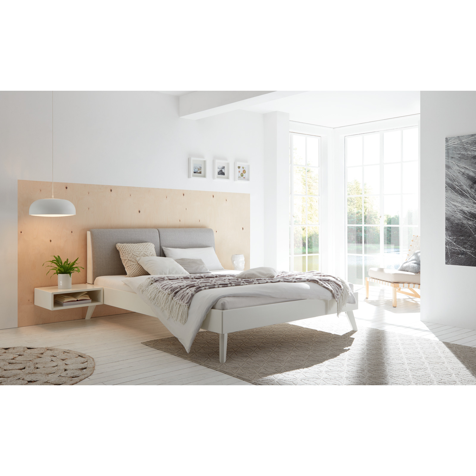 Bett Simone 20 Kernbuche massiv weiss