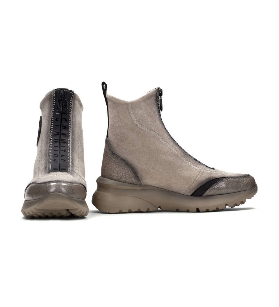 Botas de cano curto Hispanitas em couro cor taupe polinésio