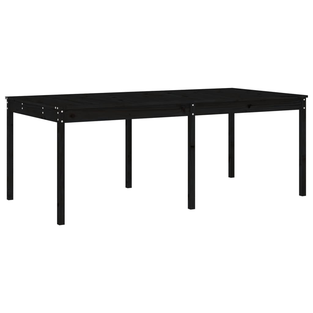 Ensemble à dîner de jardin 17 pcs noir bois massif de pin
