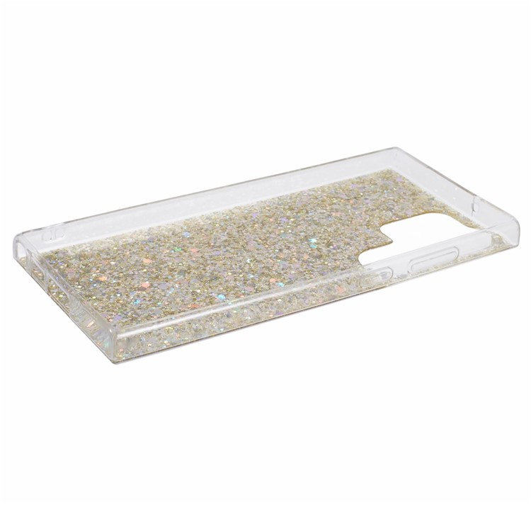Samsung Galaxy S23 Ultra 5G Gummi Case Schutzhülle im Glitzer Design - Gold / Transparent