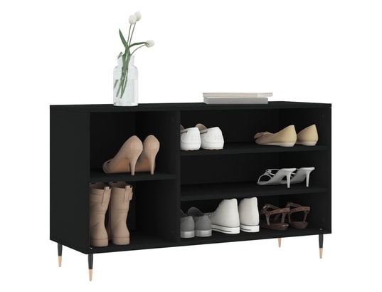 VIDAXL - Armoire à chaussures noir 102x36x60 cm bois d'ingénierie