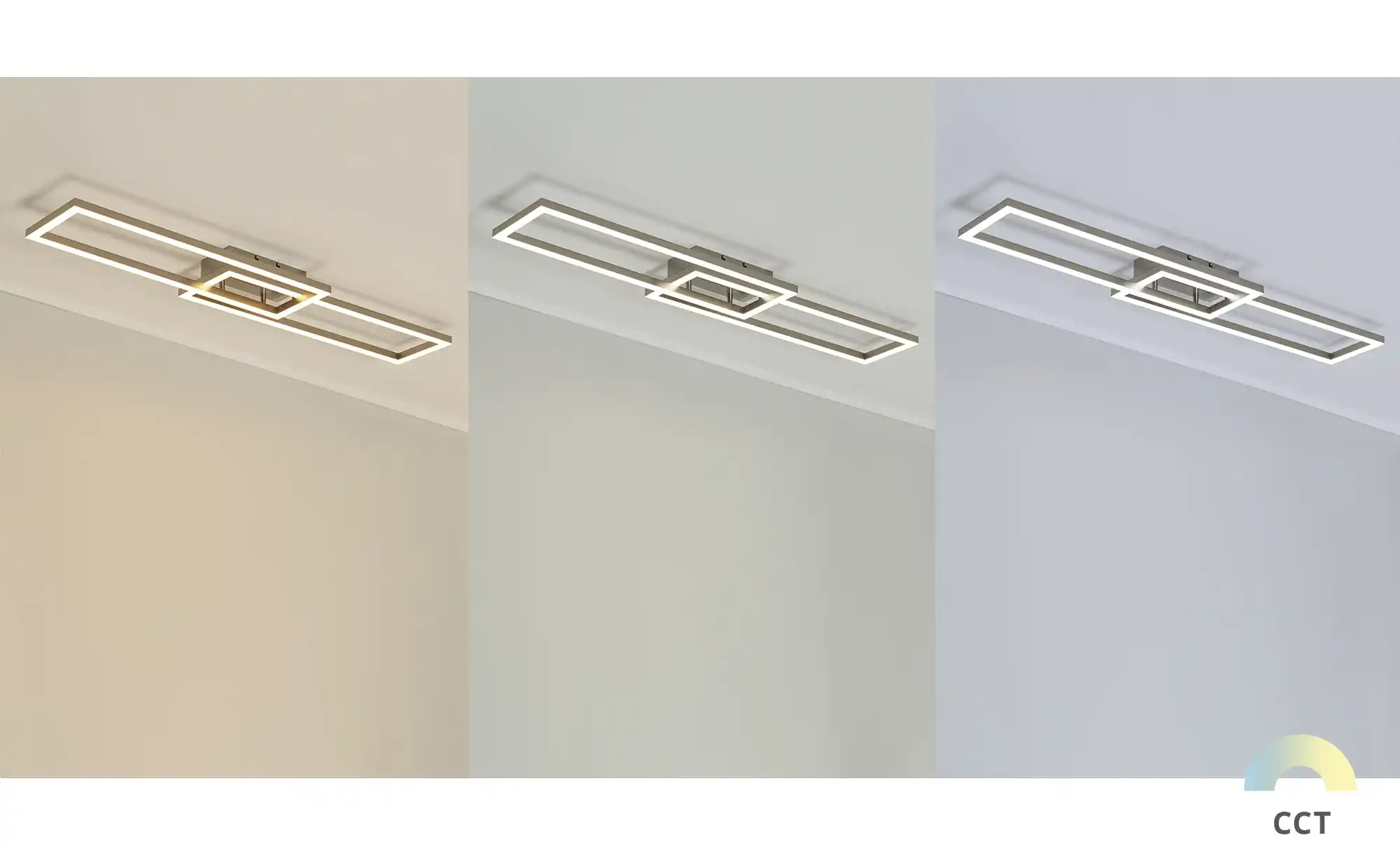 Paul Neuhaus Smart Home-Deckenleuchte, 2-flammig, Nickel matt