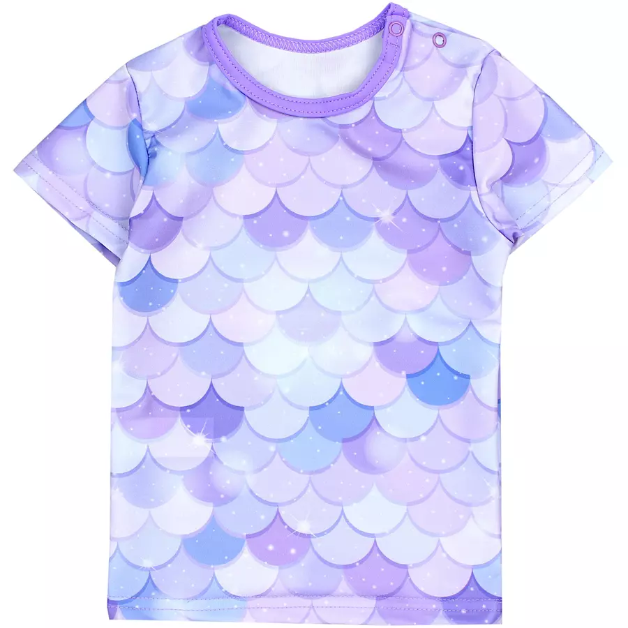 Aquarti Baby Mädchen Zweiteiler Badeanzug Bade-Set Bade T-Shirt Badehose lilaweiß