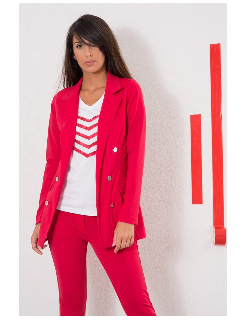 HBT VESTE BLAZER MARIA ESSENTIELS ROUGE HERO