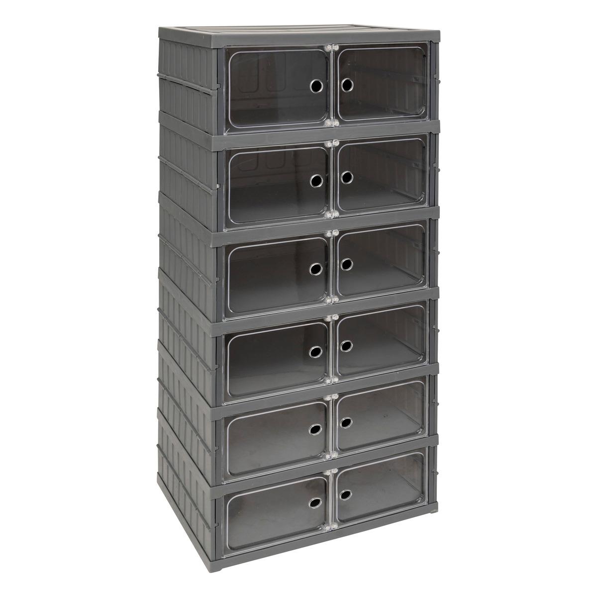 TOUR DE RANGEMENT PLIABLE 6 ETAGES PLASTIQUE