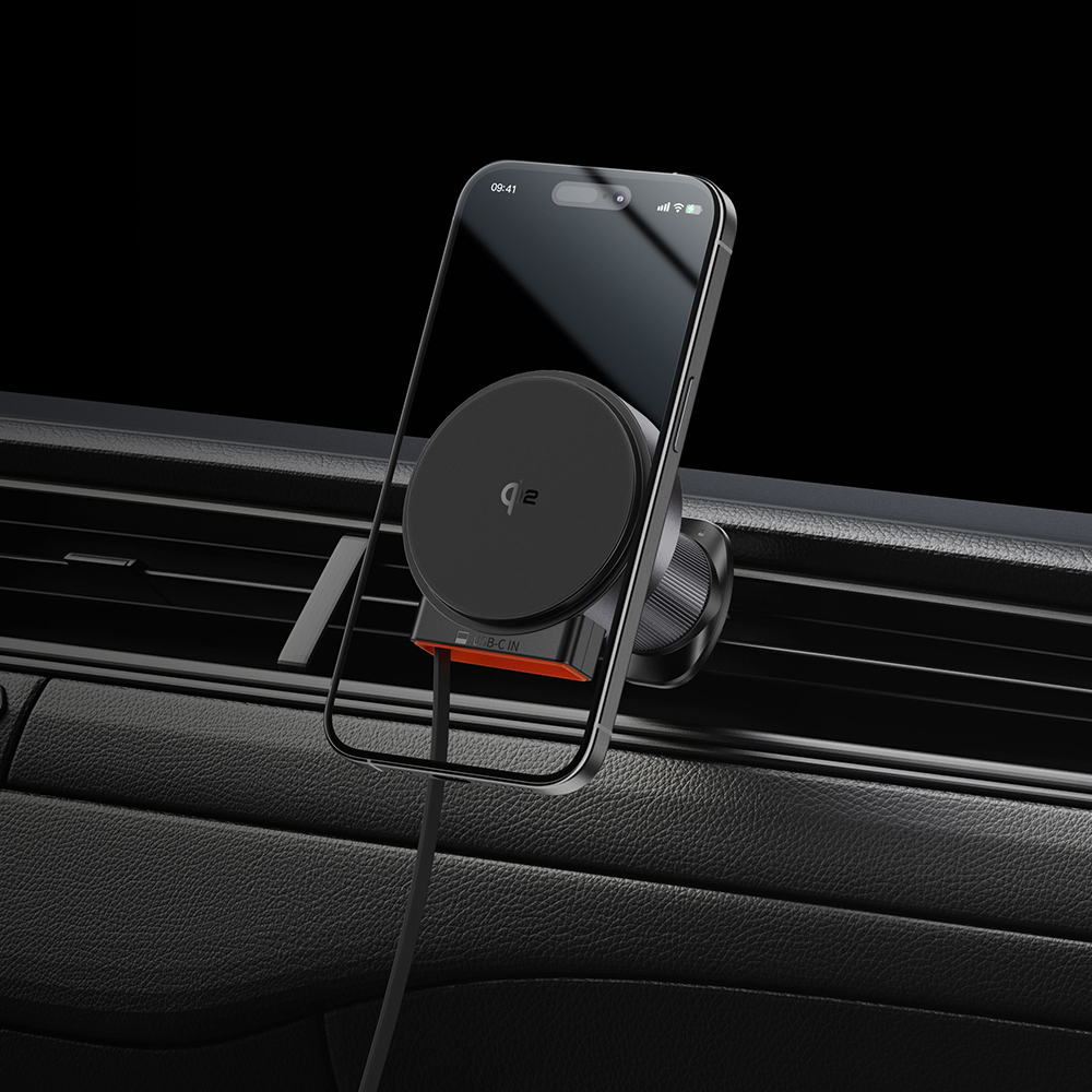 (15W) MagSafe Auto KFZ Halterung für Lüftungsgitter Qi2 Wireless Fast Charging Ladestation mit USB C Ladekabel - Gold