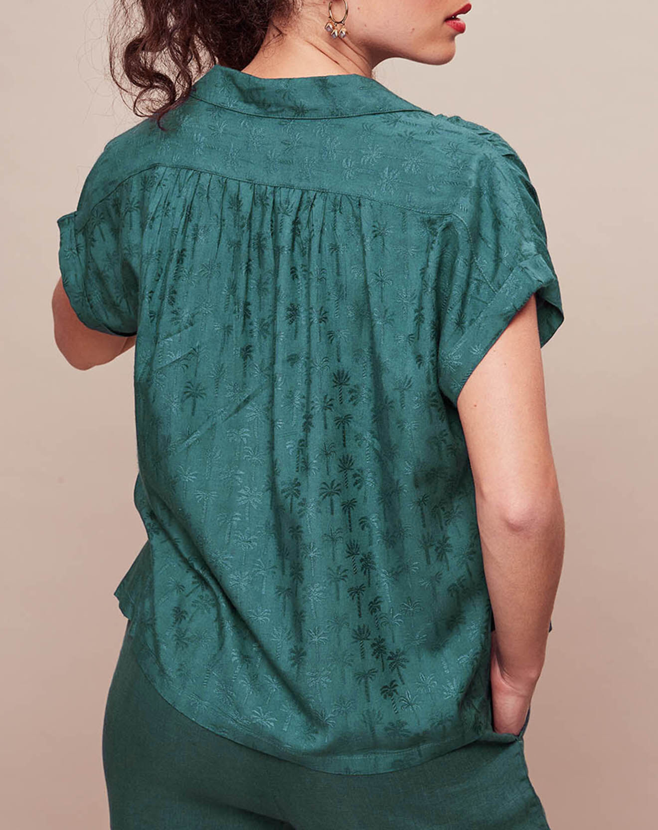 Harris Wilson Blouse Dinais imprimée palmiers paon