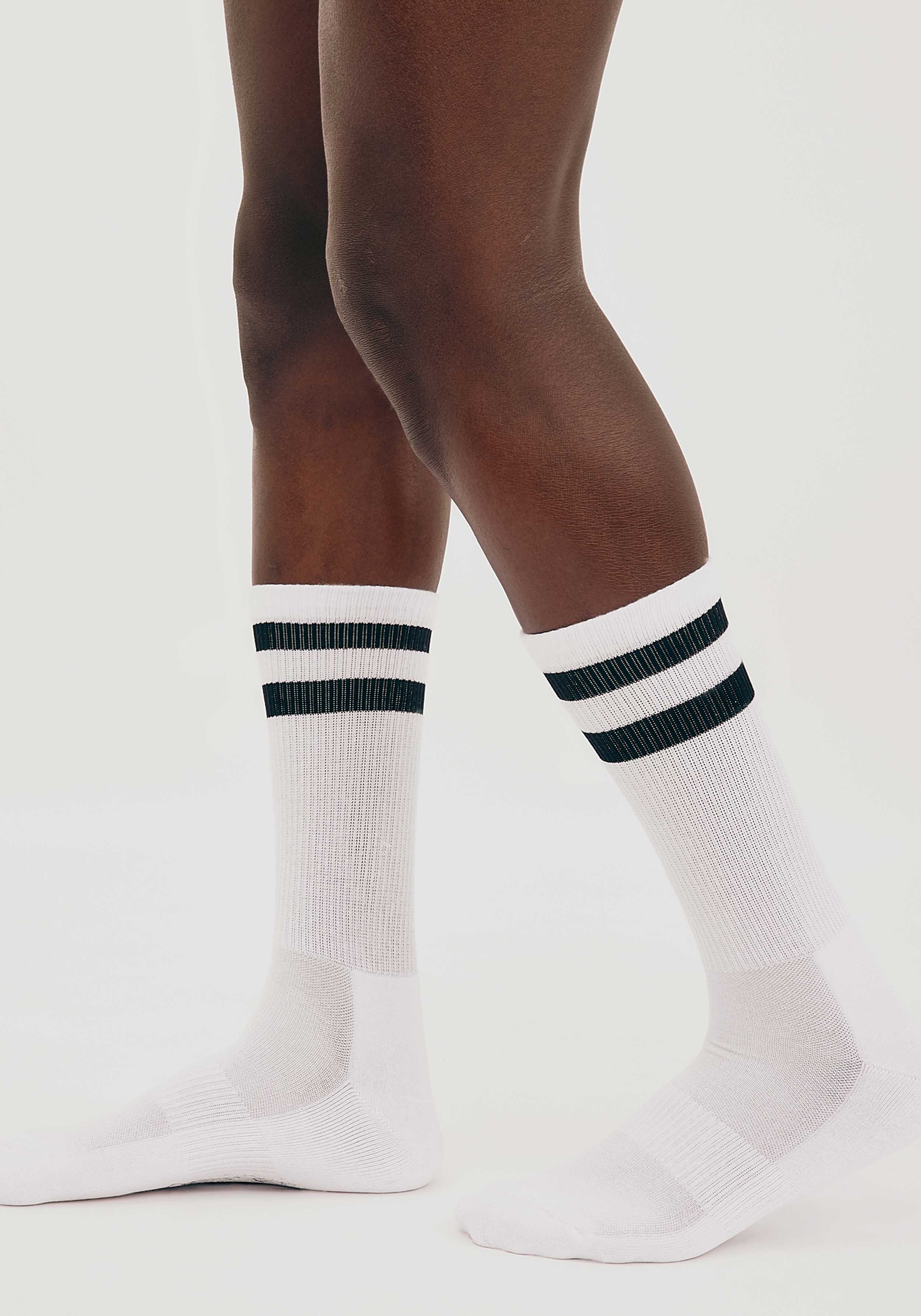 Organic Basics 3er-Pack Socken Core Stripe Crew Socks White/Black