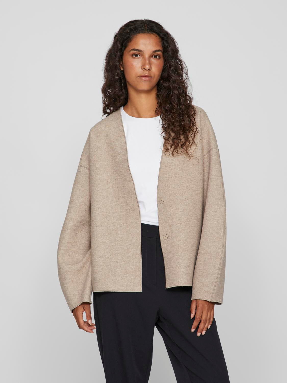 Vila  Vijuice Loose cardigan - Natural Melange