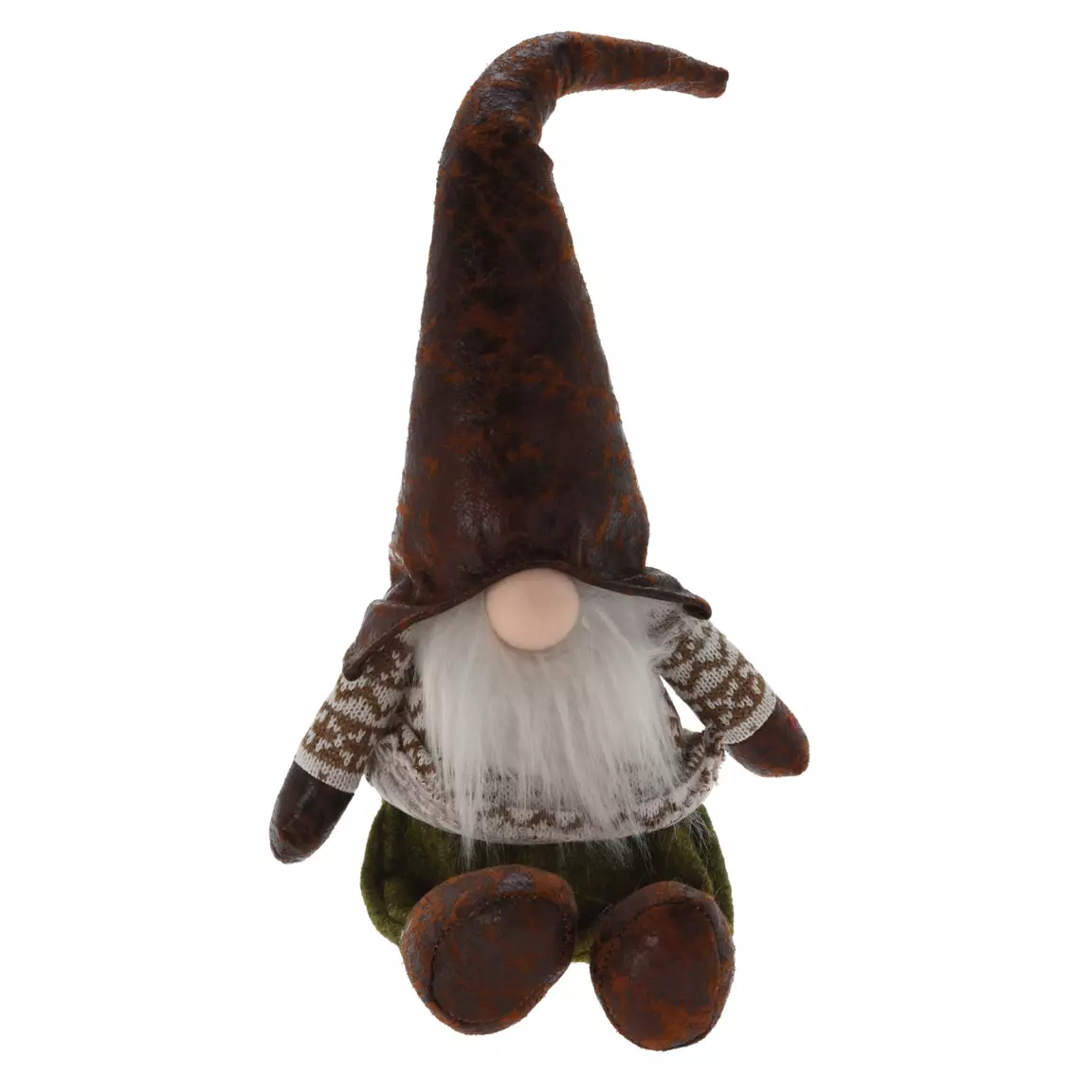 Lutin de Noël à piles (H50 cm) Cristi et son nez lumineux