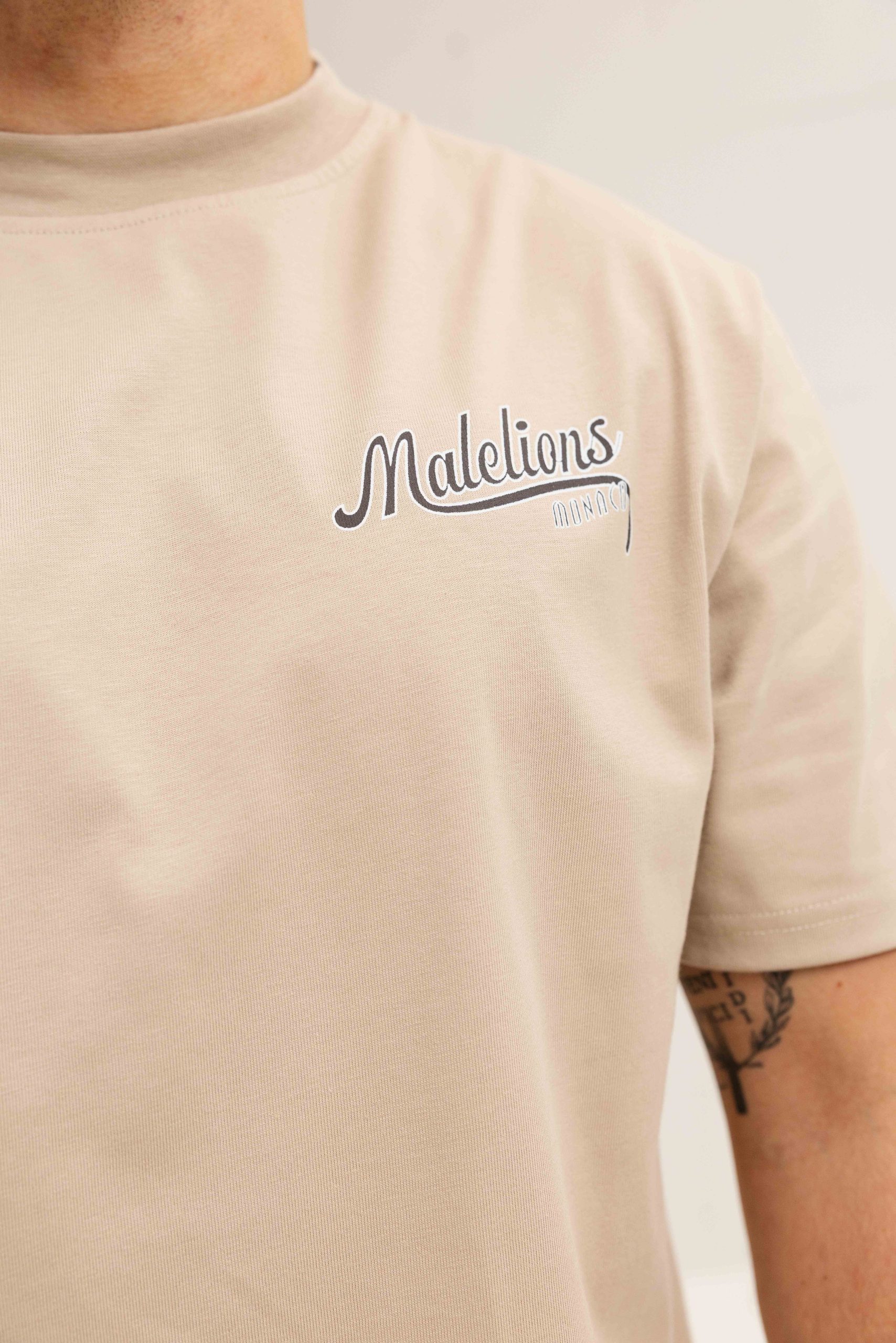 Malelions Casino T-Shirt Heren Beige