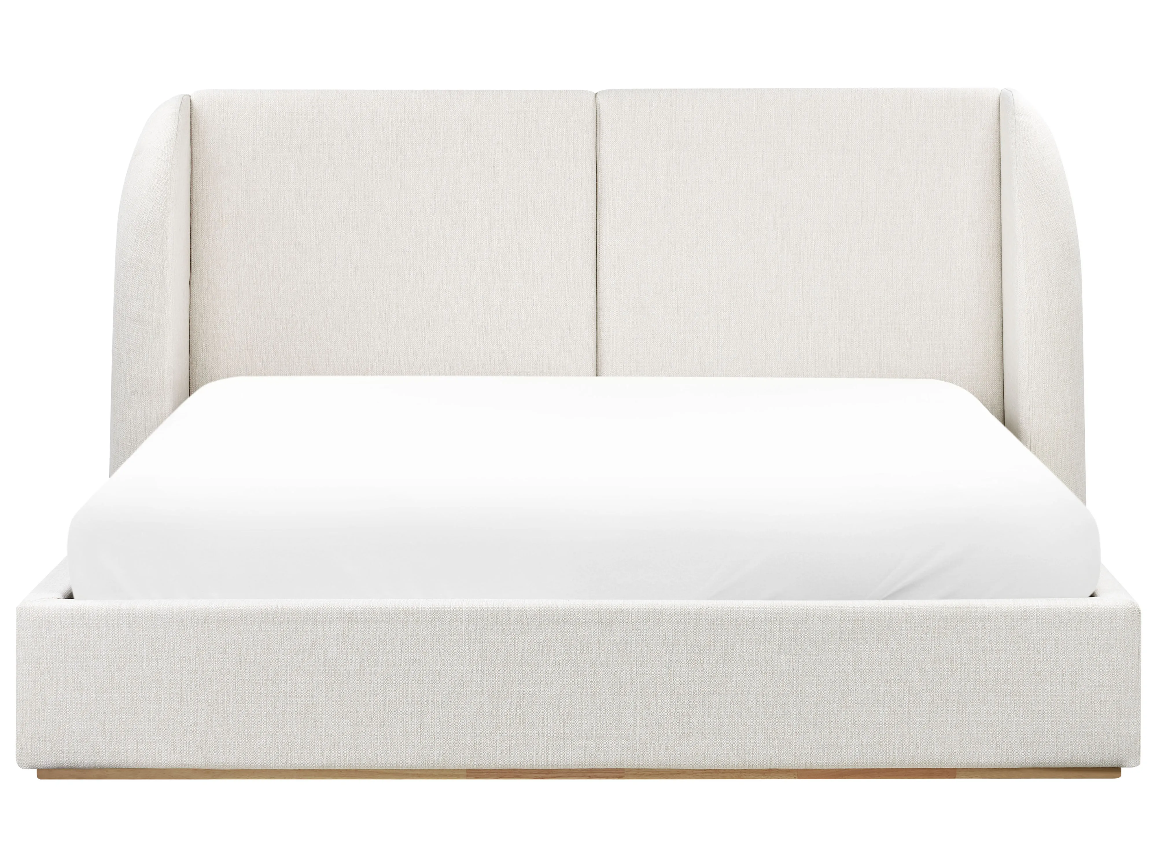 Bed met opbergruimte Stof MONESTIER 180 x 200 cm Gebroken wit