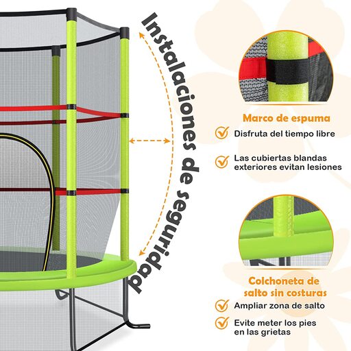 Cama elástica Costway de 165 cm com rede de segurança