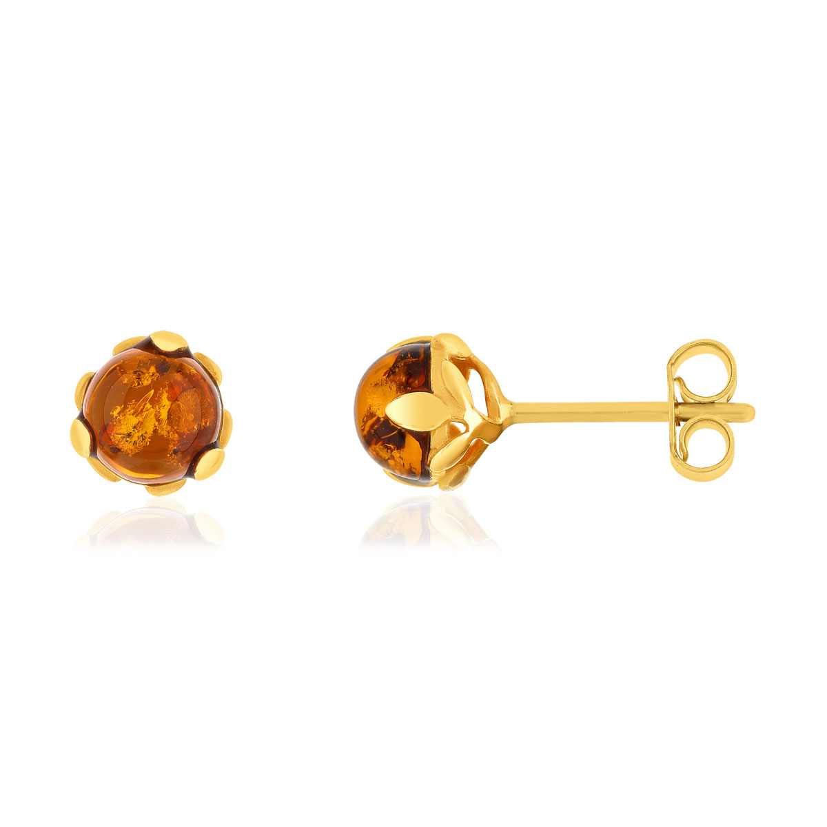 Boucles d'oreilles or 375 jaune ambre