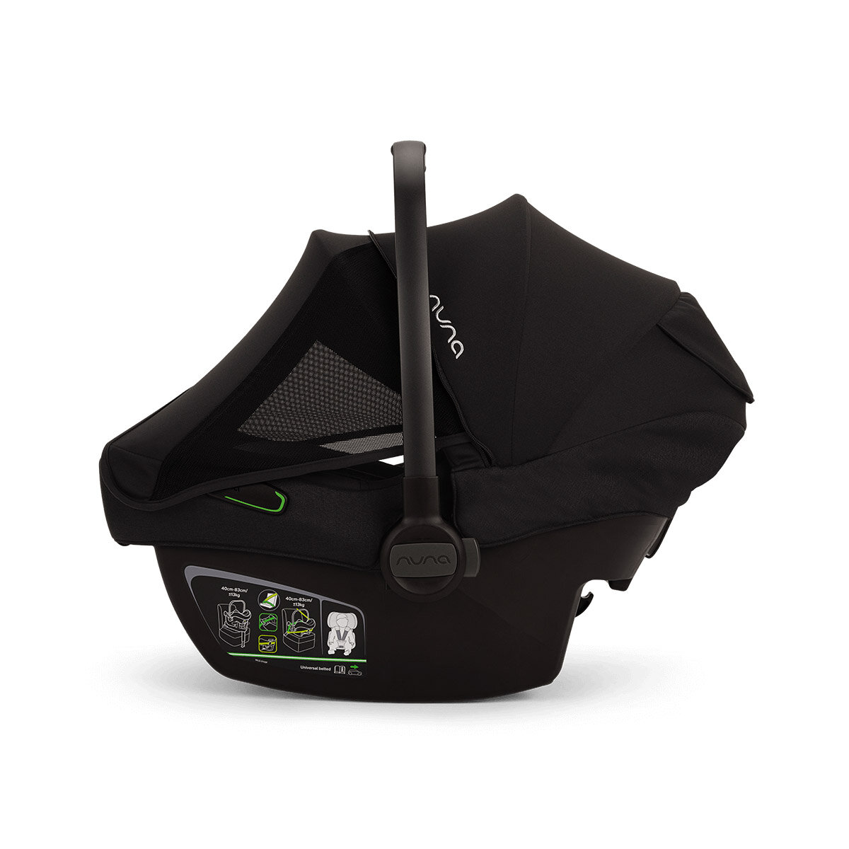 Nuna Nuna DEMI™ next Kinderwagen Granite 3in1 Set inkl. faltbare Babywanne und Babyschale Pipa Next i-Size Caviar/Handle Chocolate Kollektion 2024