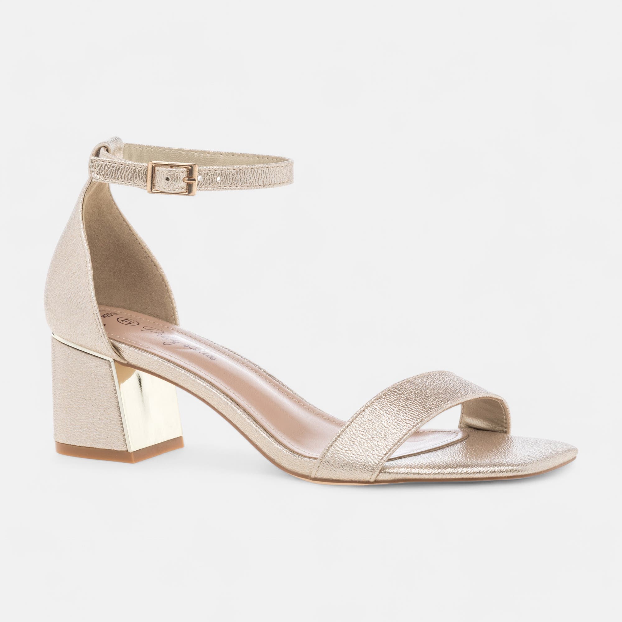 Nu-pieds à talon Femme or