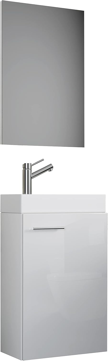 VCM 3-TLG Set | Waschplatz für Gäste WC | Gästebad | Waschtisch Toilette | Badmöbel Badezimmer Set - Slito SP