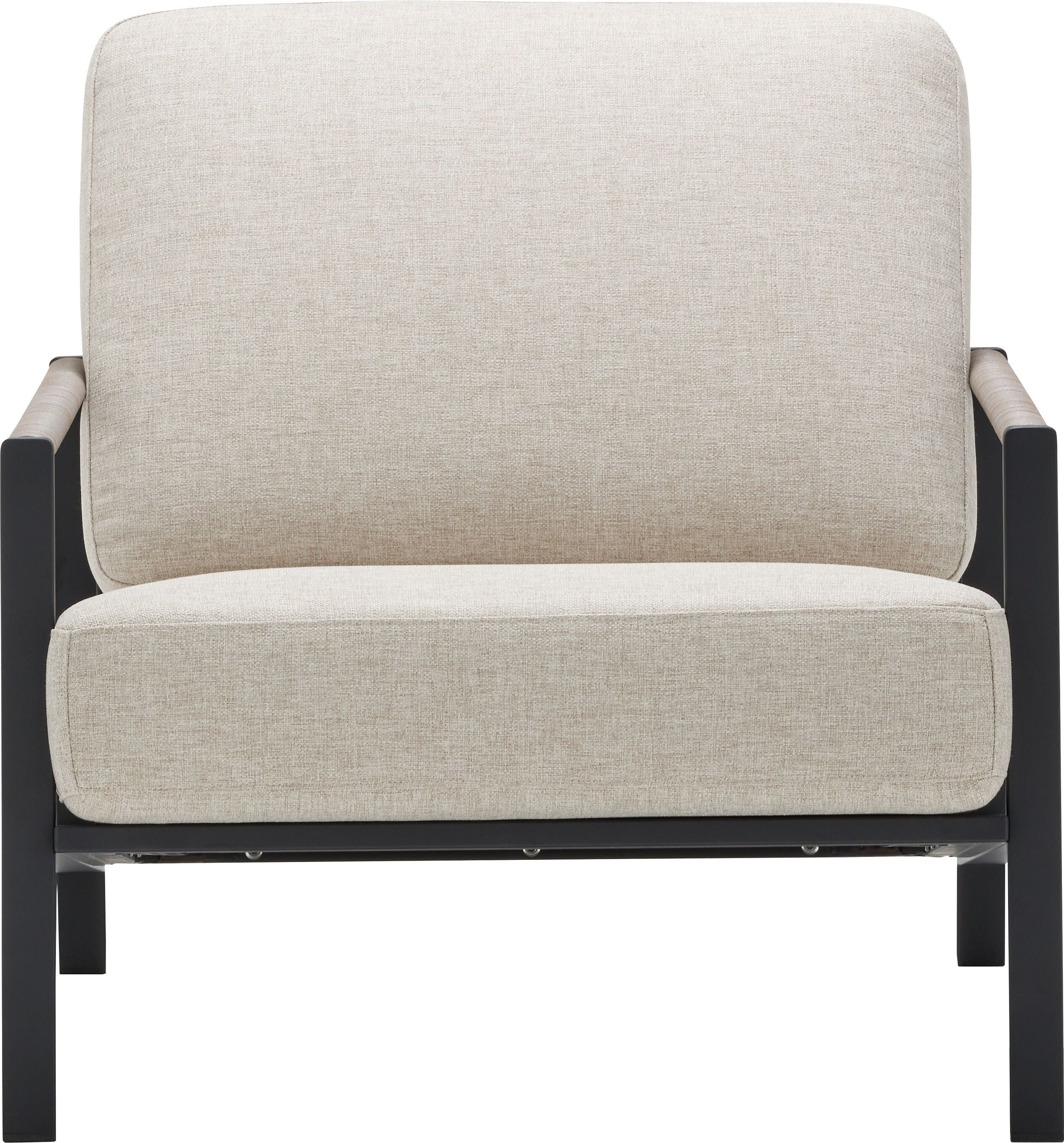 LAZARETO II Lounge Sessel_beige/schwarz - Beige / B: 79.0 cm x T: 98.0 cm x H: 78.0 cm