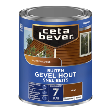 CetaBever Snelbeits Gevel & Kozijn zijdemat transparant teak 750 ml