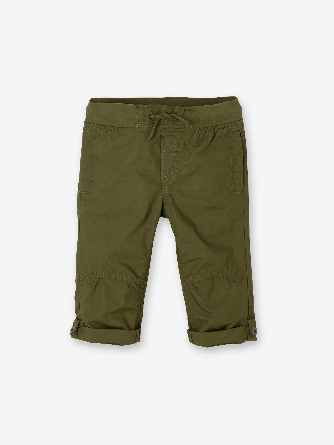 Calça cargo bege que se transforma em bermuda para meninos