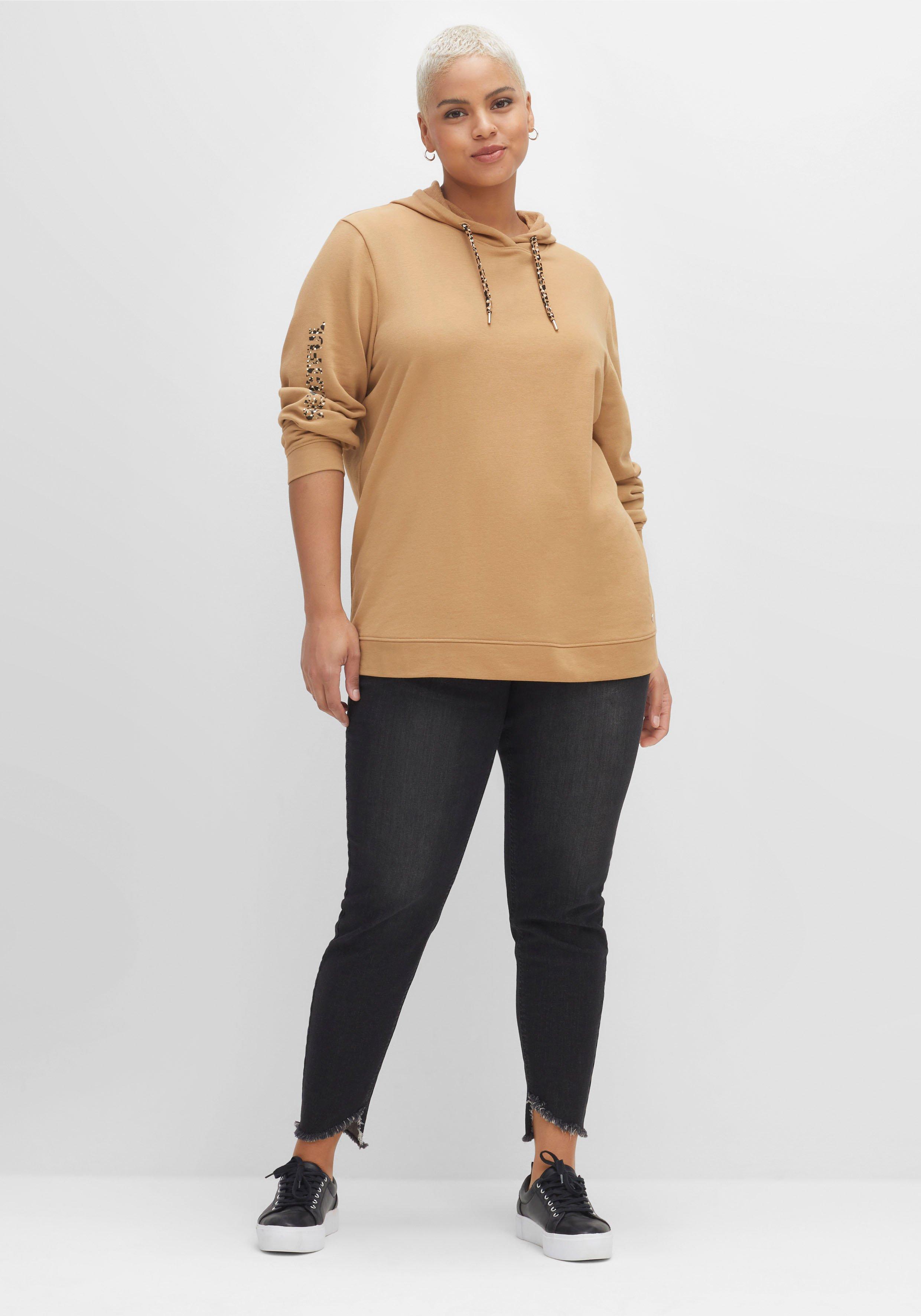 Kapuzensweatshirt mit Details im Animalmuster