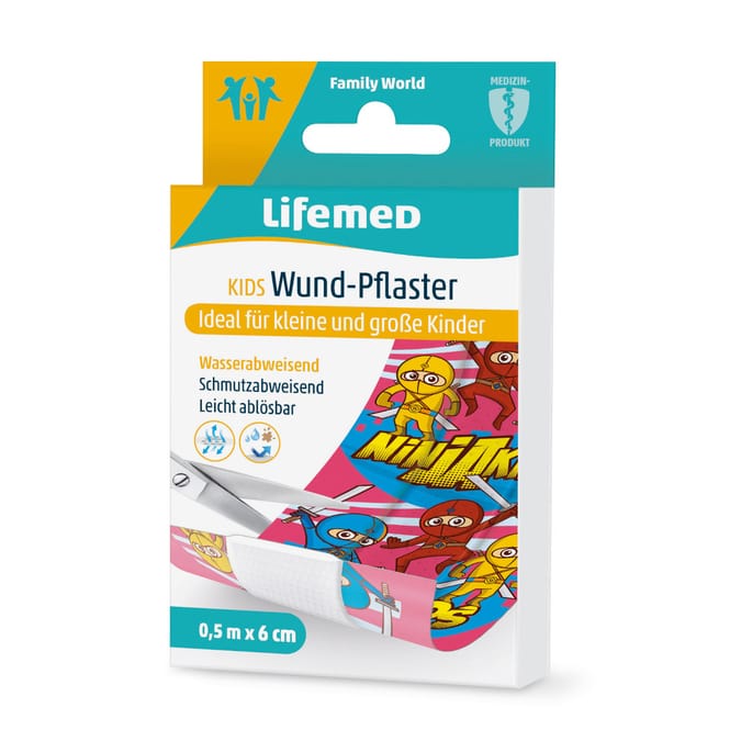 Lifemed® - Kinderpflaster - Ninjas - ca. 0,5 m x 6 cm