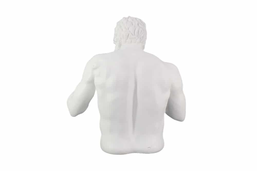 Einzigartige Statue BOXER 50cm weiß silber handmade Skulptur Deko-Figur