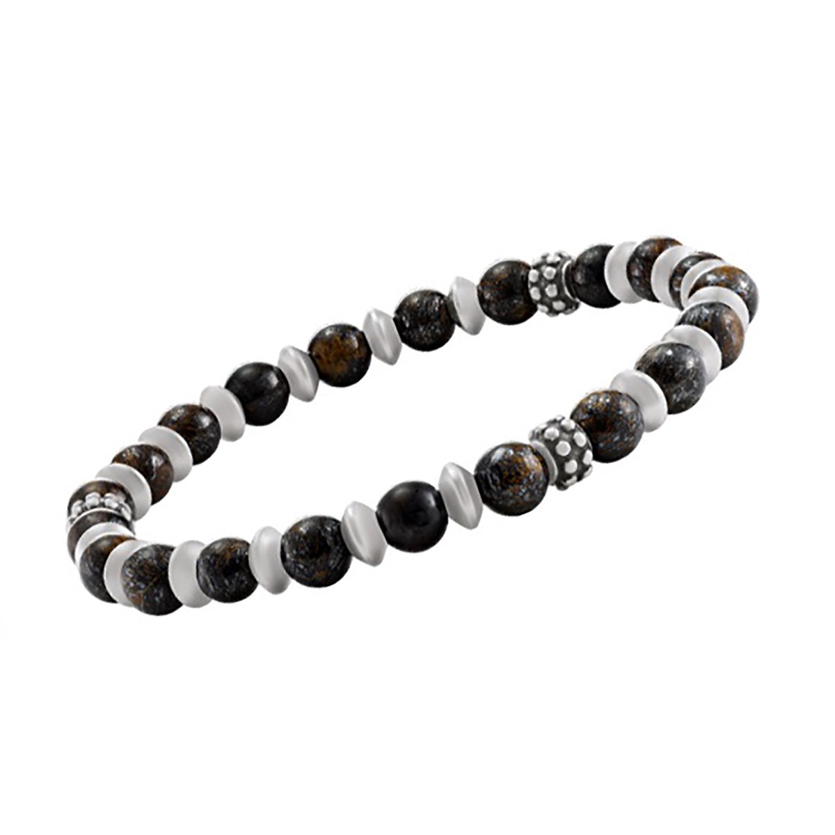 Bracelet homme Jourdan acier pierres de cuivrecollection Brume
