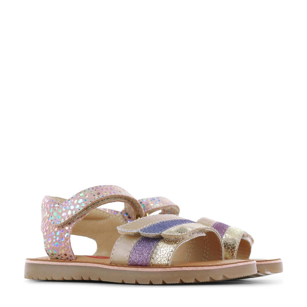 Shoesme leren sandalen roze metallic