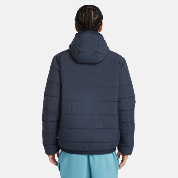 Jaqueta puffer Garfield Thermarange masculina na cor azul marinho.