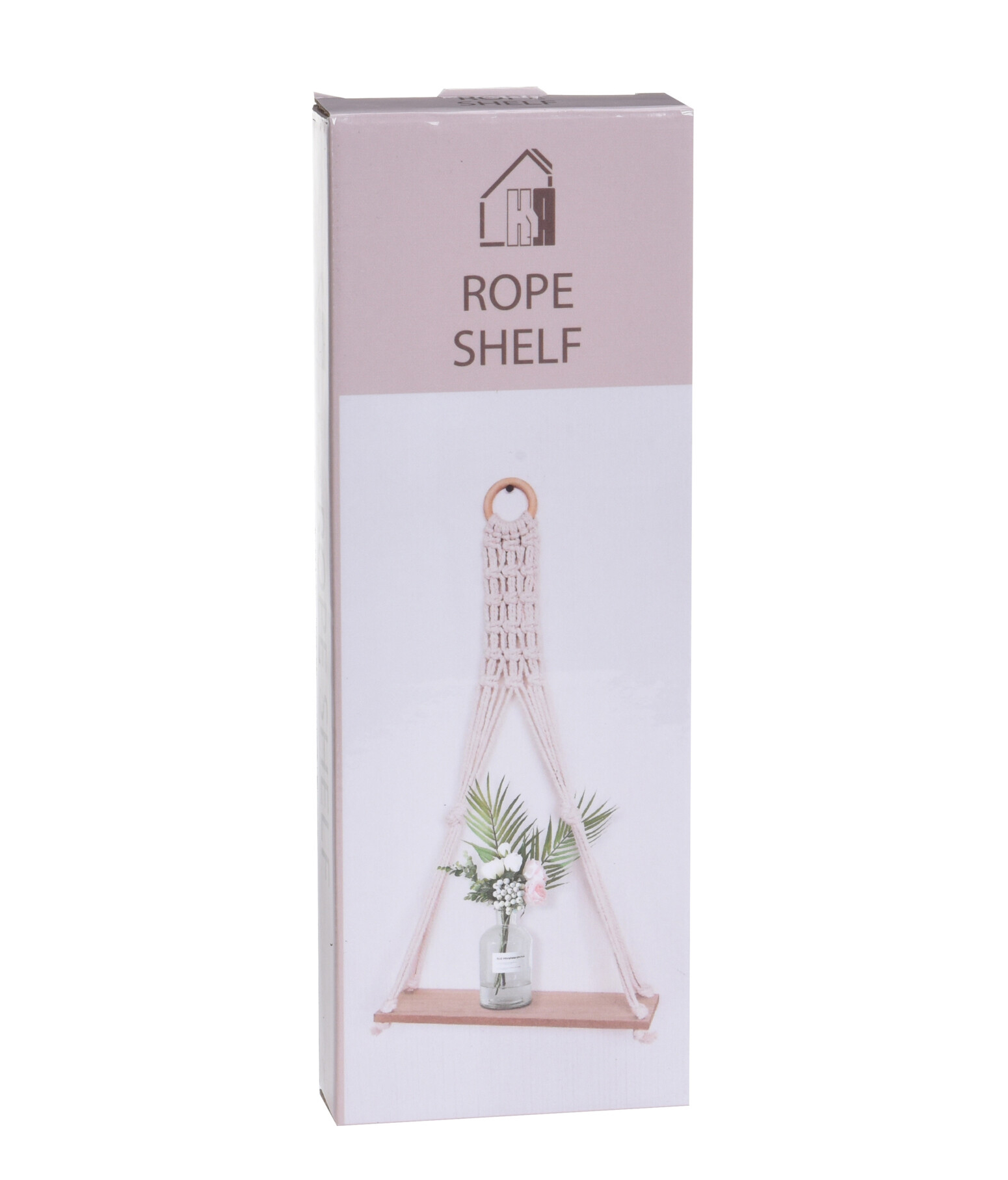 Hängeregal mit Makramee 30 x 10.5 x 59.5 cm