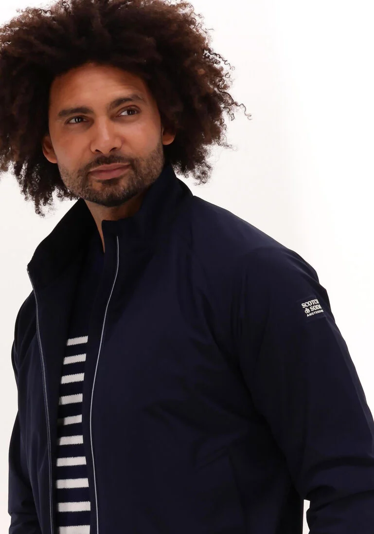 SCOTCH & SODA donkerblauwe scotch & soda jack classic harrington soft-shell jacket
