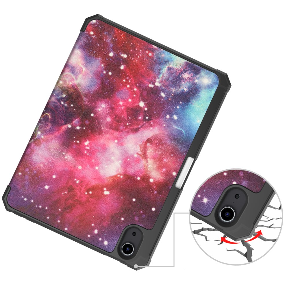 iPad Mini 7 (2024) / Mini 6 (2021) Leder Tasche Smart Cover Schutzhülle   Apple Pencil Halterung - Galaxie