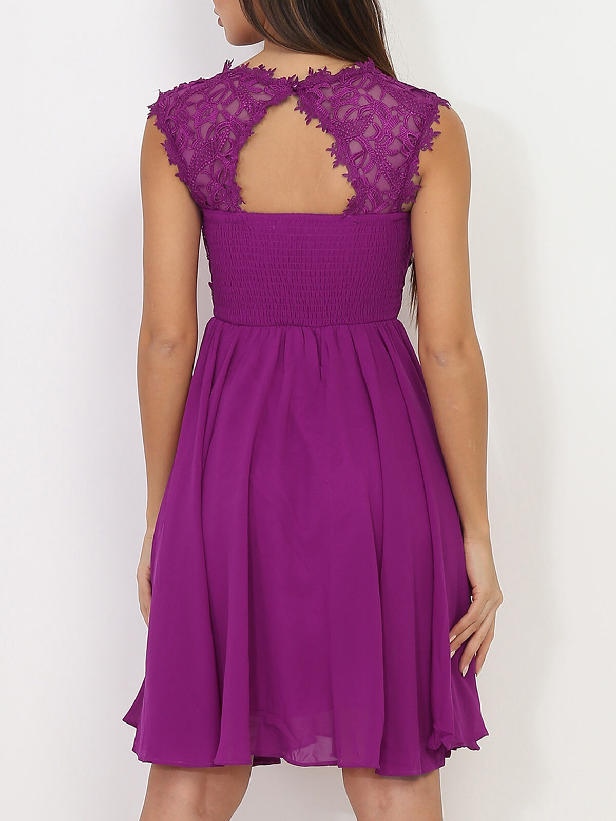 Robe avec dentelle- Violet
