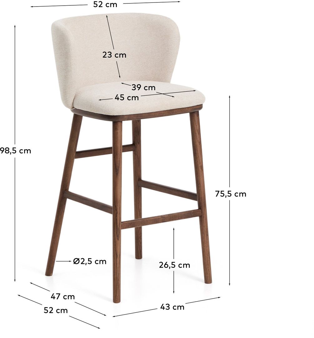 Kave Home   Ciselia Hoog Barstoel