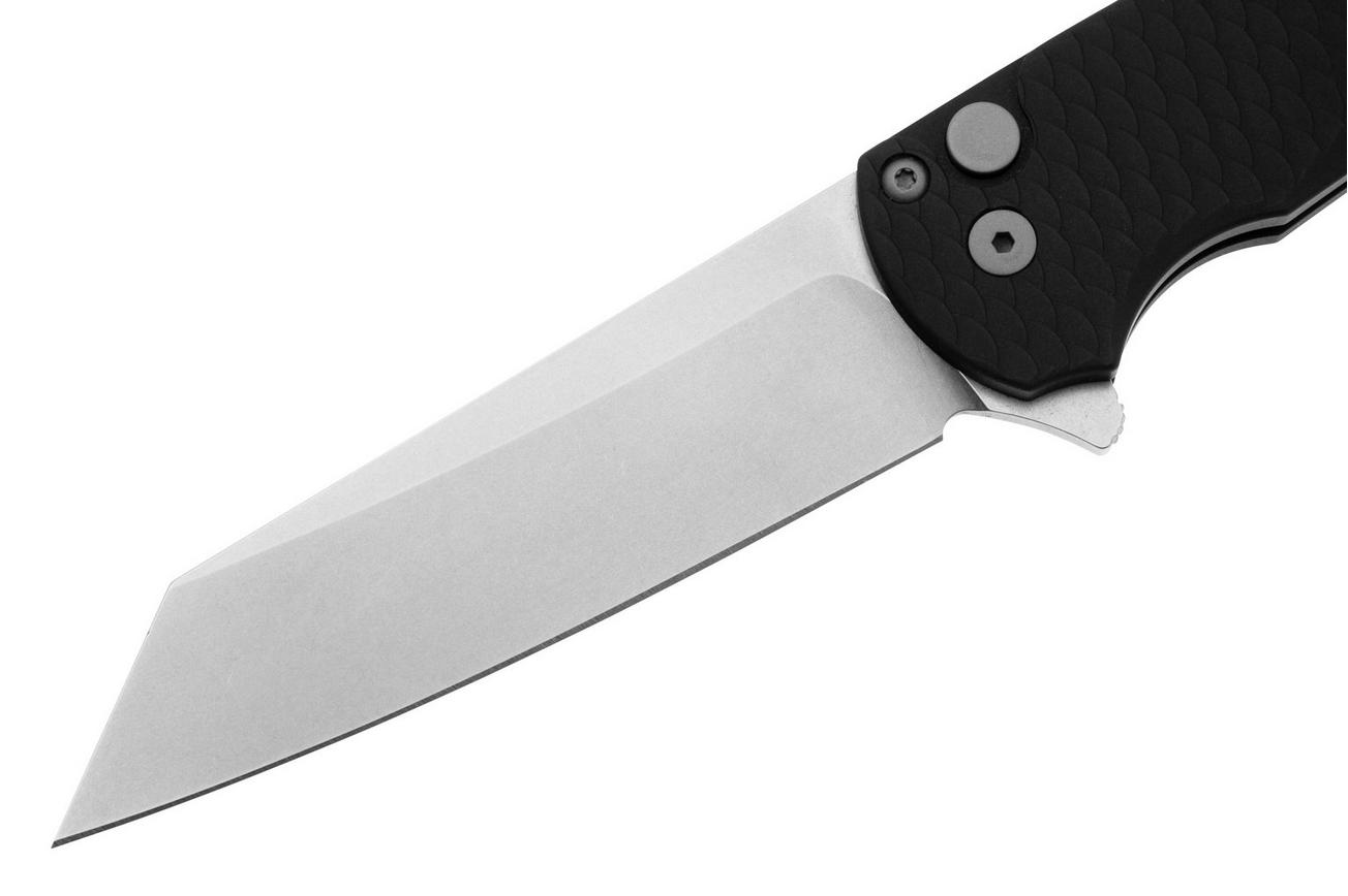 Pro-Tech Malibu 5435 Stonewashed MagnaCut Reverse Tanto, Black 7075 Dragon Scale zakmes