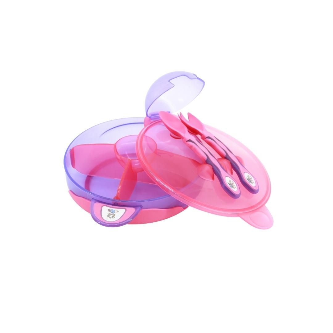 Vital Baby - Esslernteller mit Besteck, Deckel und Unterteiler