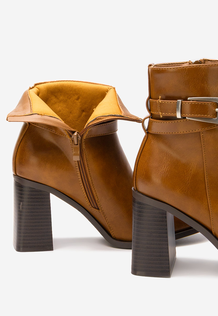 Bottines à gros talon chameau Reica