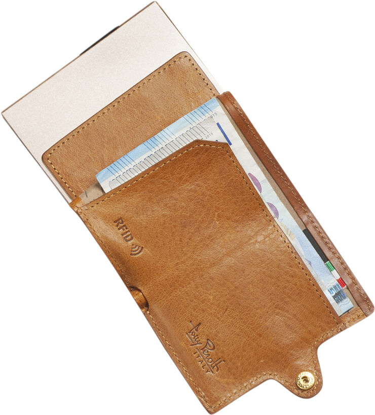 Tony Perotti Furbo cardholder w/ banknote pocket Cognac