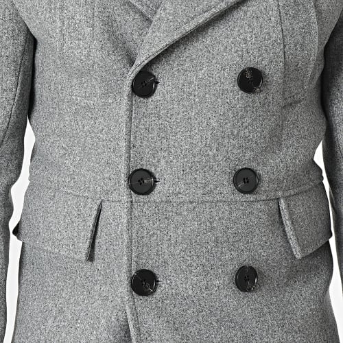 Veste Col Mouton Gris Chiné