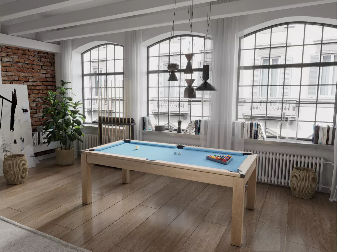 Table transformable - Billard & Ping-pong BALTHAZAR - 213*112*81.5cm - Bleu